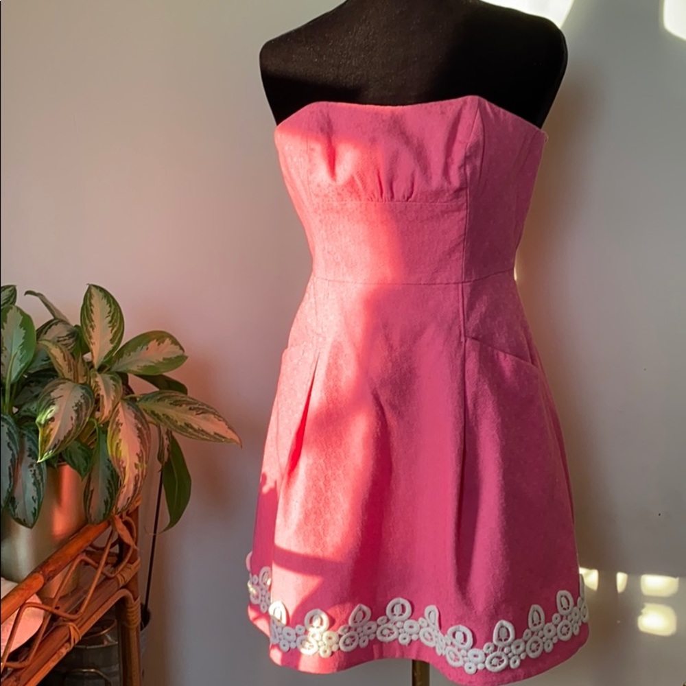 COPY - Lilly Pulitzer pink dress 0 cute for Graduation ! Strapless